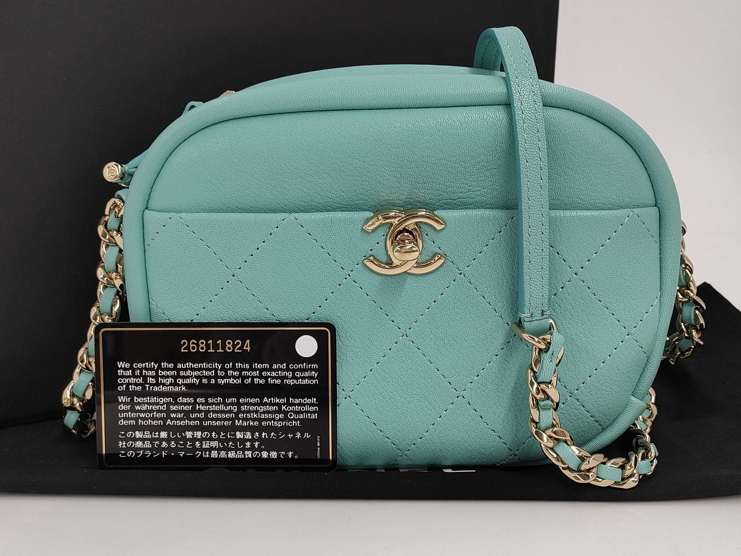 CHANEL Chanel Chain Shoulder Bag Blue Shoulder Bag