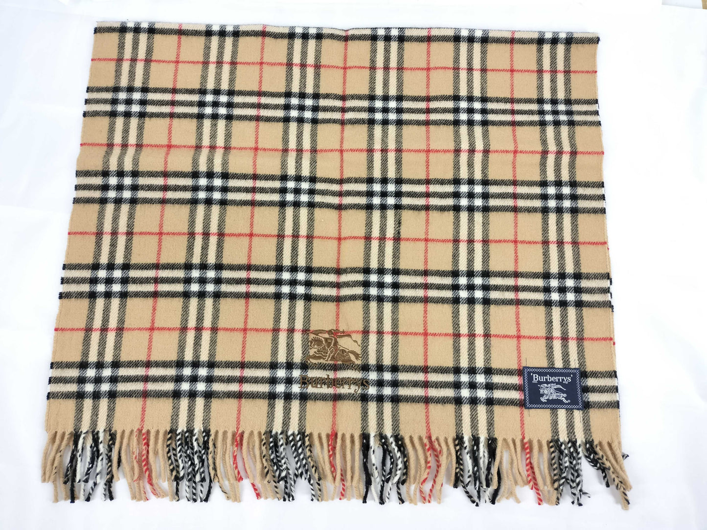 BURBERRY / Knee Blanket / Shawl / Nova Check / Horse Logo Embroidery / Nishikawa Sangyo / Wool / Beige Other Apparel