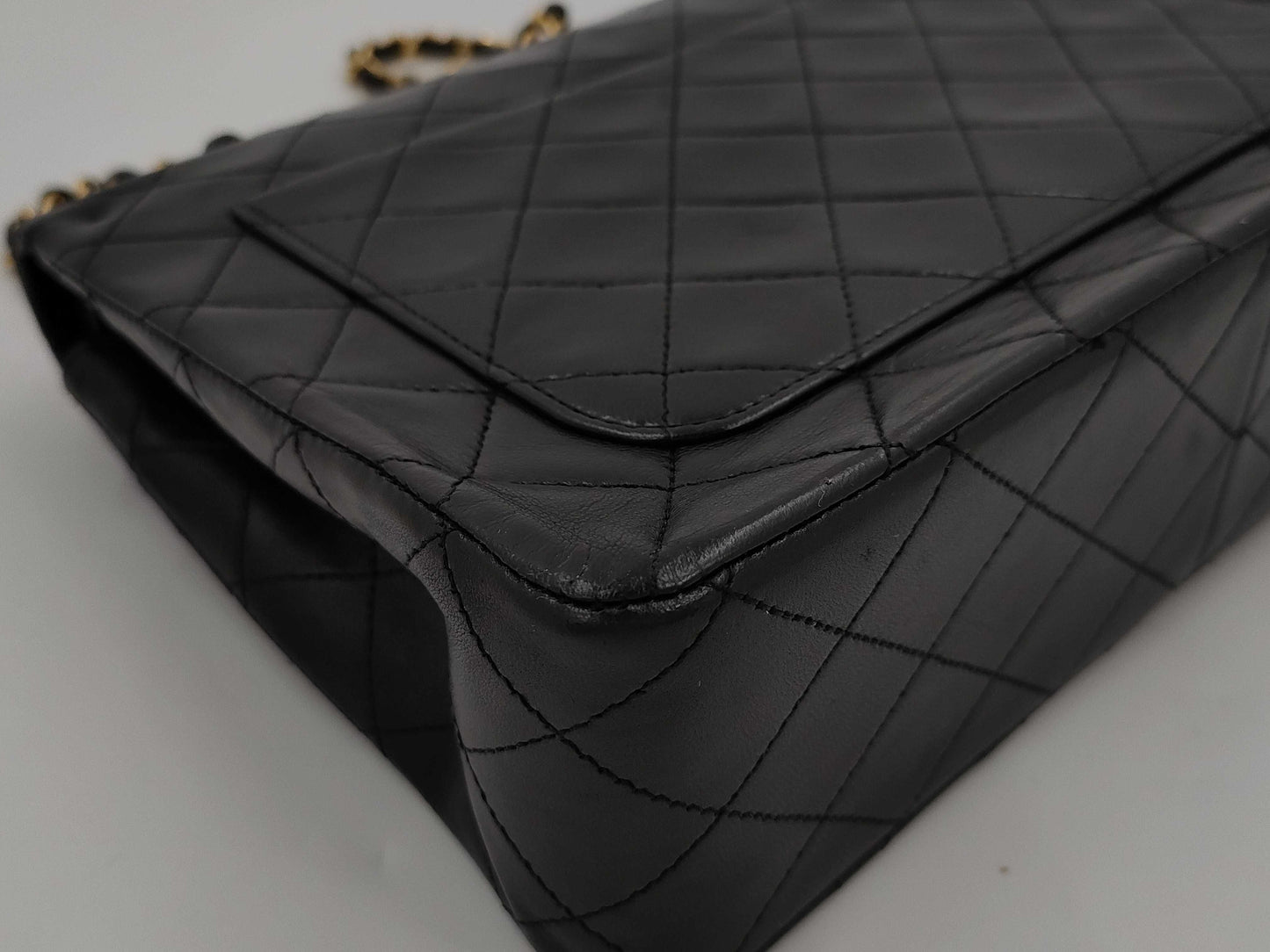 CHANEL CHANEL Matelasse Double Flap Lamb Chain Shoulder Bag with Seal Card