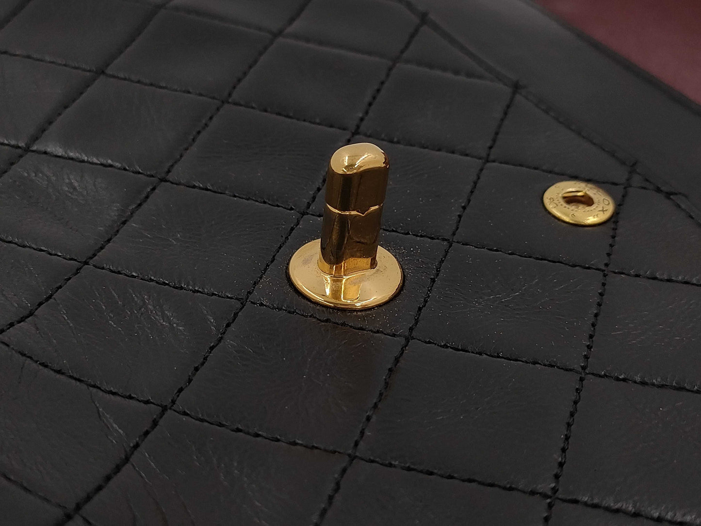 CHANEL CHANEL Matelasse Double Flap Lamb Chain Shoulder Bag with Seal Card
