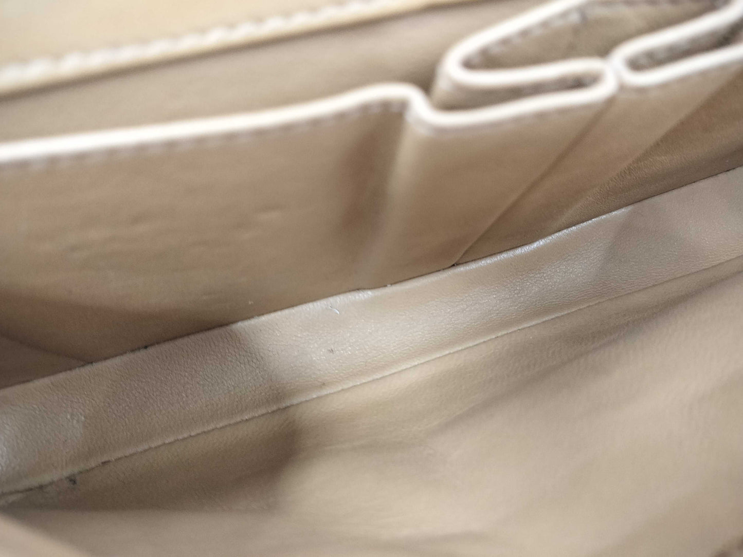 CHANEL Chocobar East West Lambskin Chain Shoulder Bag, Beige