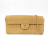 CHANEL Chocobar East West Lambskin Chain Shoulder Bag, Beige