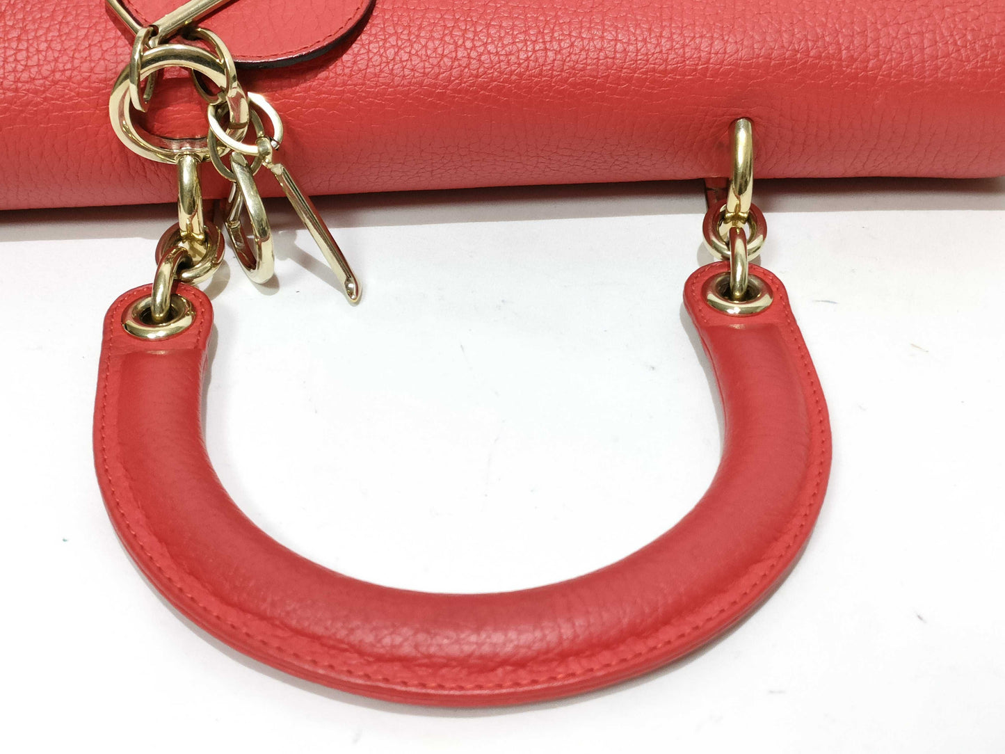 Dior Be Dior Leather 2-Way Handbag Red