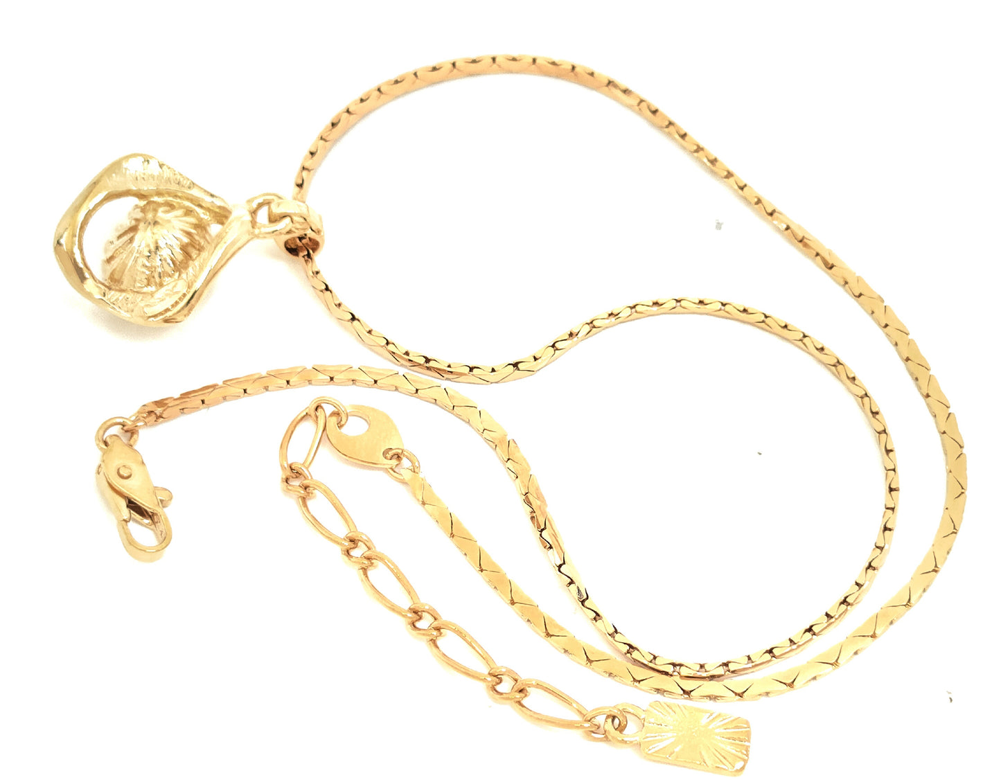 Yves Saint Laurent Gold-Colored Large Rhinestone Pendant Necklace, 11.9g