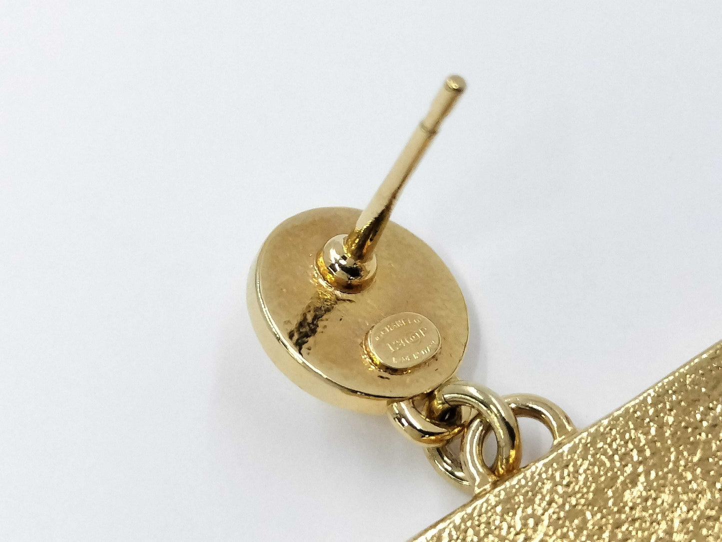 CHANEL Chanel No. 5 Motif Earrings, Blue x Gold, ABC733 I24P