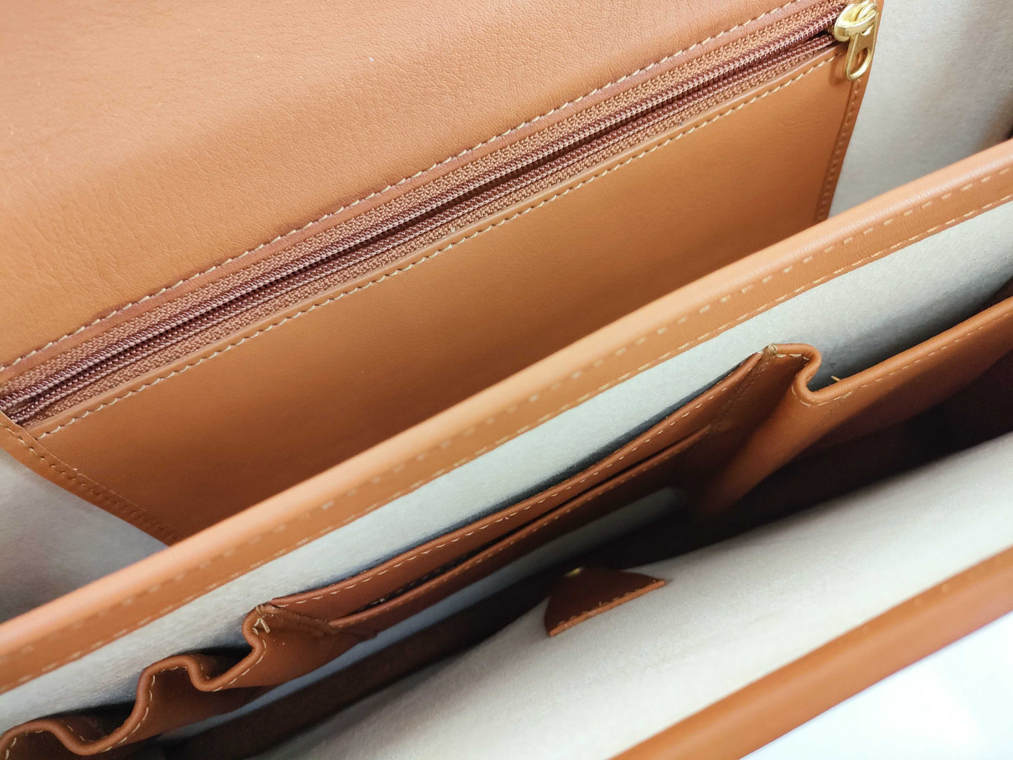 COACH Coach Business Bag Calfskin Brown x Gold Business Bag