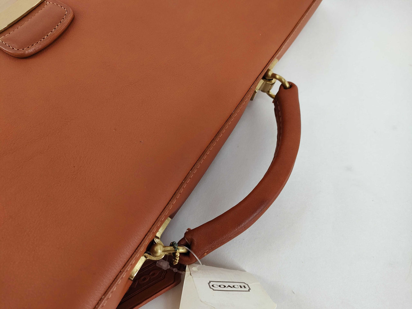COACH Coach Business Bag Calfskin Brown x Gold Business Bag
