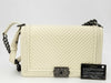 CHANEL CHANEL Seal 23 Series Boy Chanel V-Stitch Lambskin Chain Shoulder Bag Ivory
