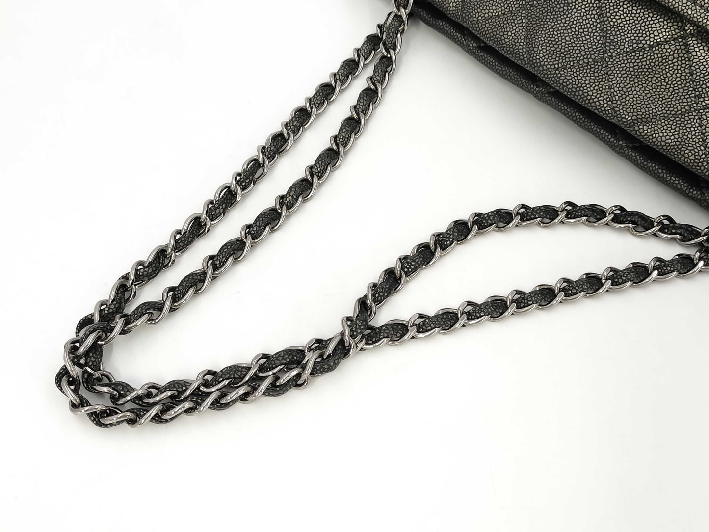 CHANEL Caviar Leather Matelasse Chain Tote Bag with Silver Hardware, Shoulder Bag, Tote Bag