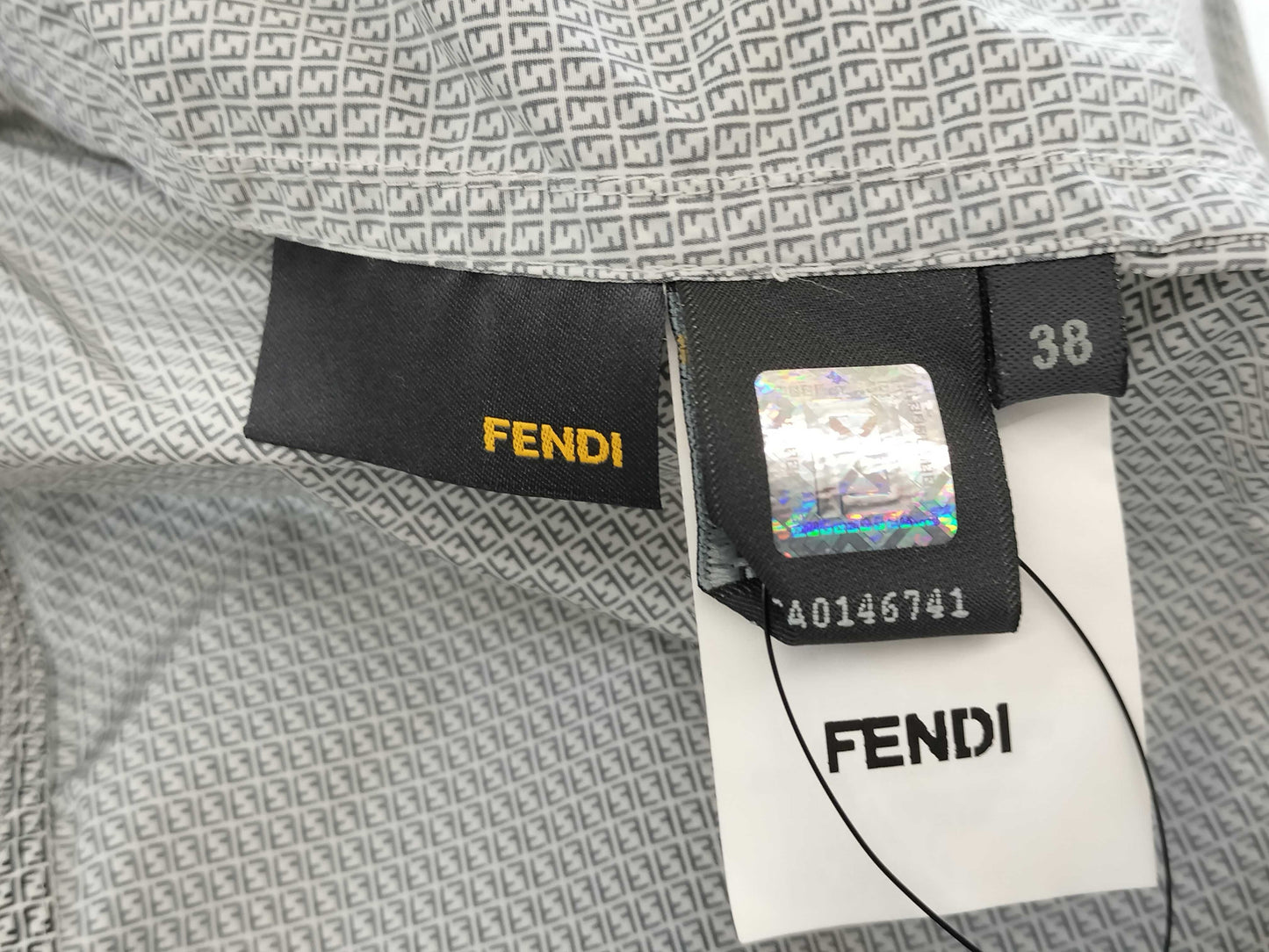 FENDI Zucca FF Coat with Belt, Size 38