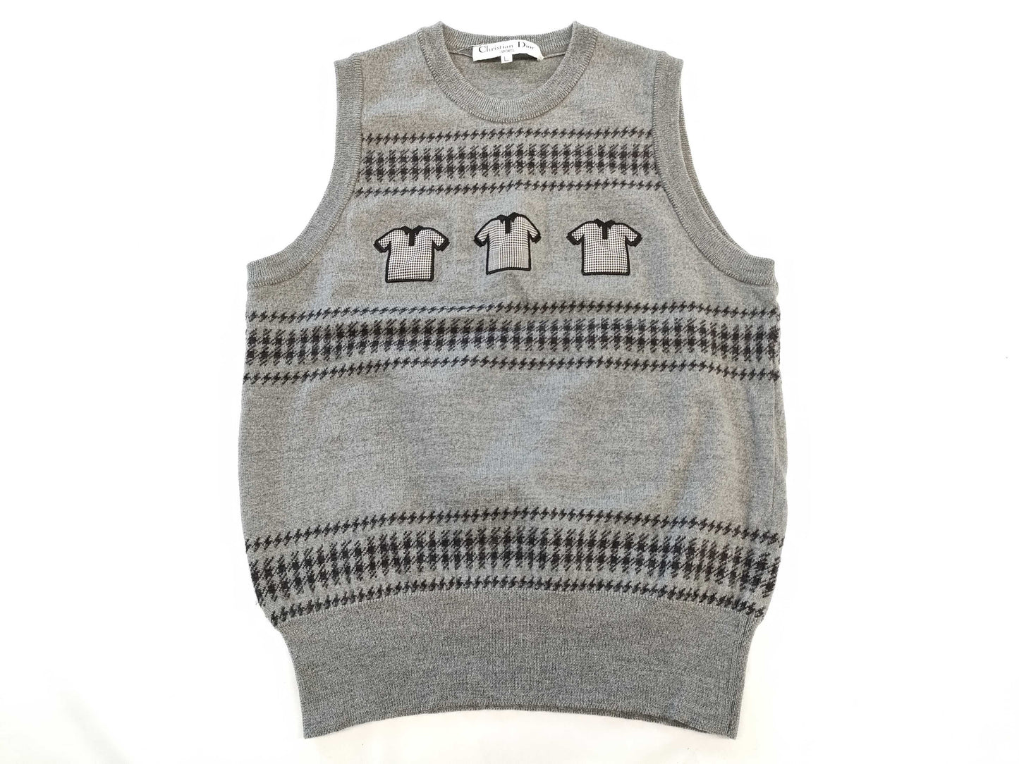 Christian Dior Knit Houndstooth Pattern Other Apparel Vest