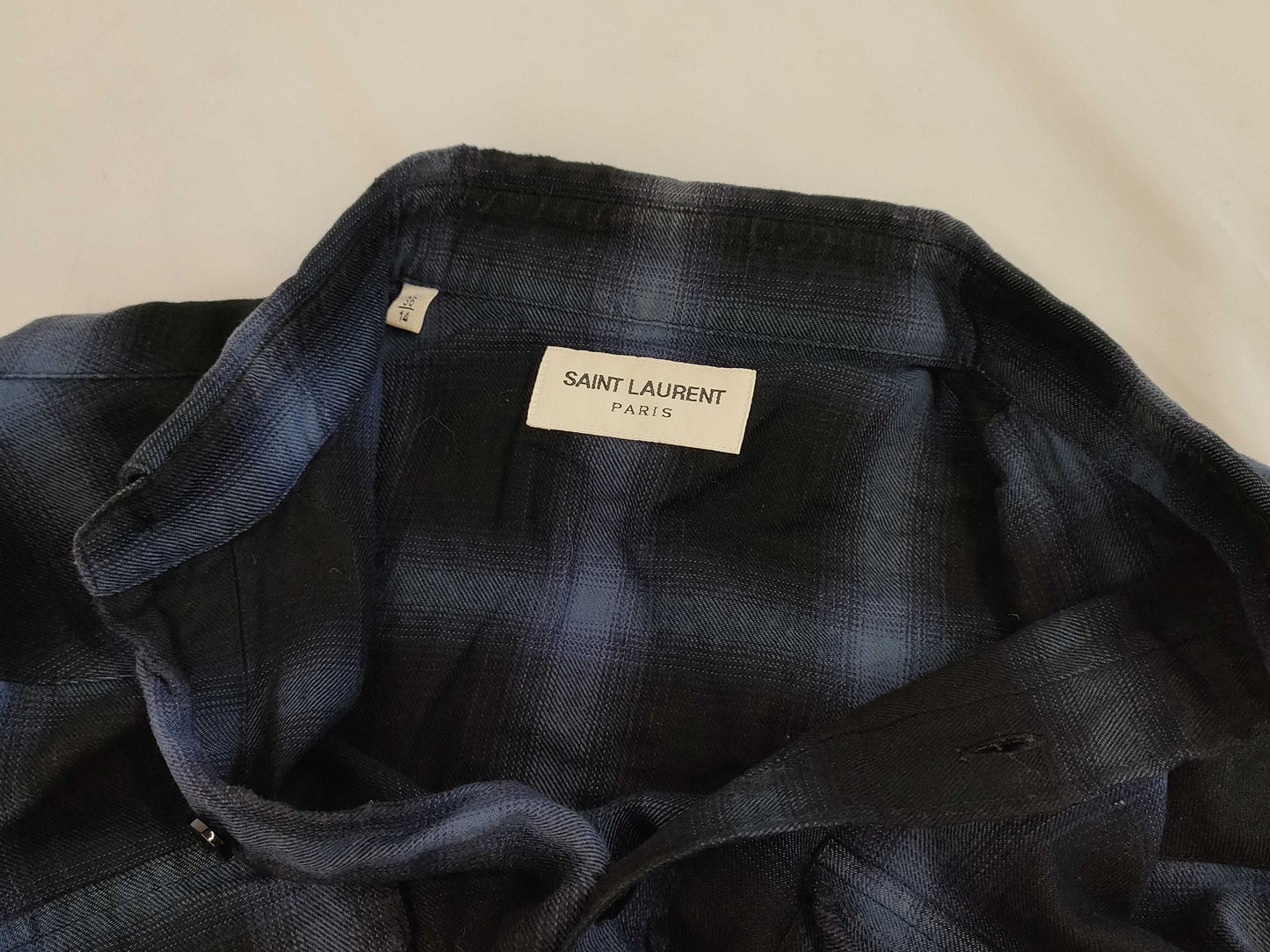 SAINT LAURENT PARIS Ombre Check Flannel Shirt