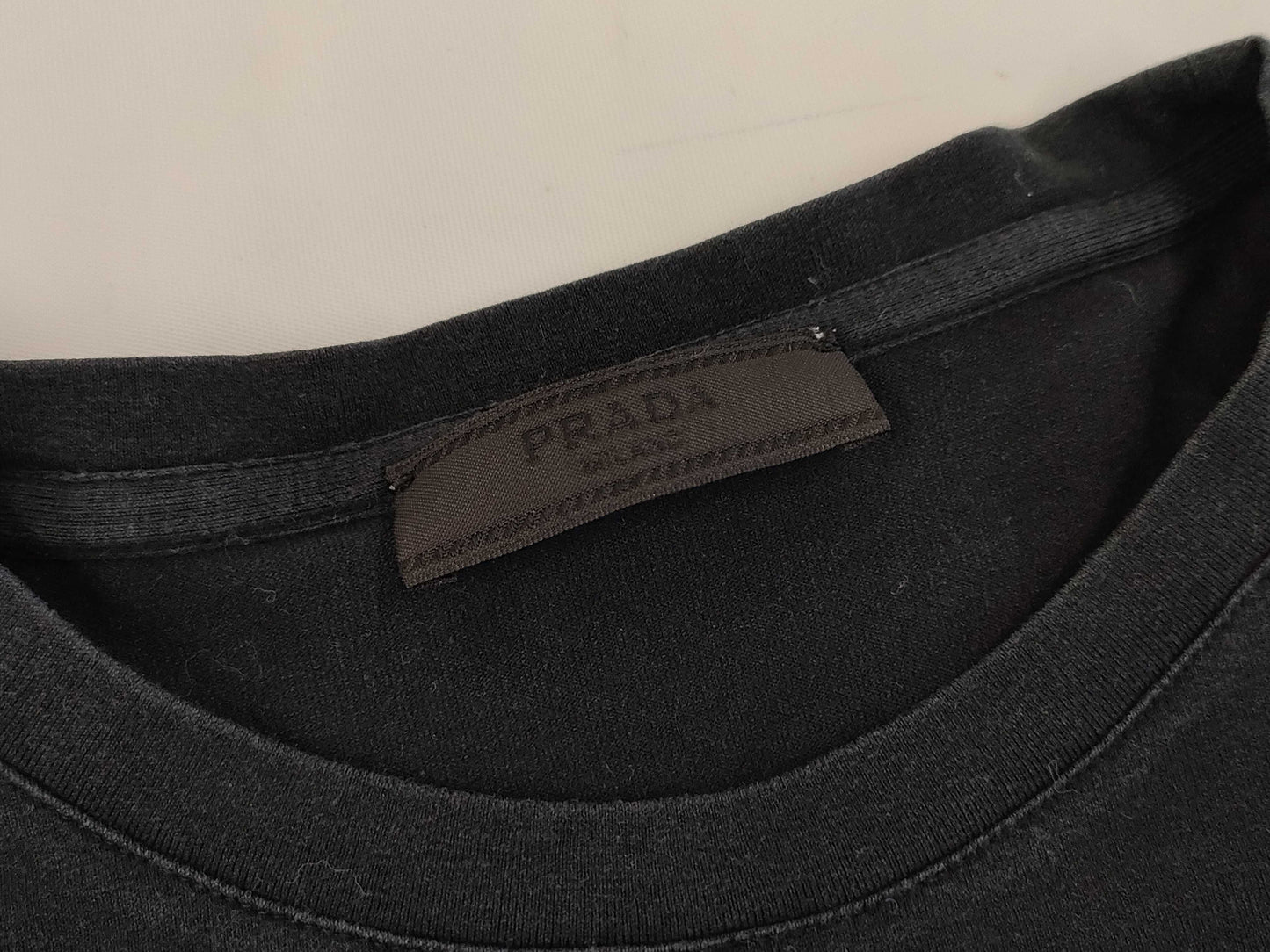 PRADA Nylon Logo T-Shirt Black