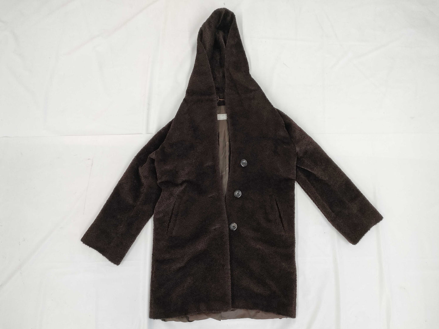 MaxMara Shaggy Hooded Alpaca Coat Size 40 Coat