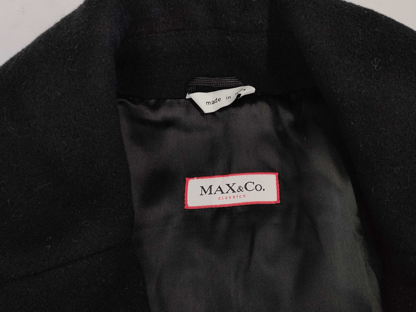 MaxMara MAX&Co. Angora Maxi Coat, Black, Size 38