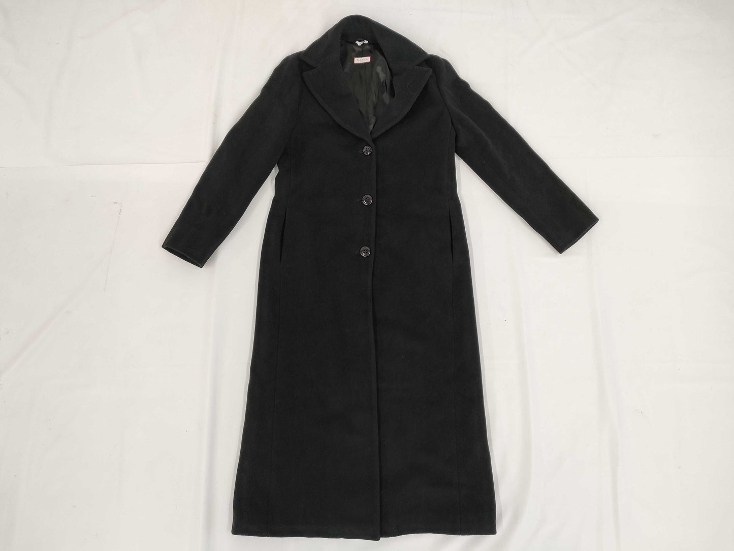 MaxMara MAX&Co. Angora Maxi Coat, Black, Size 38