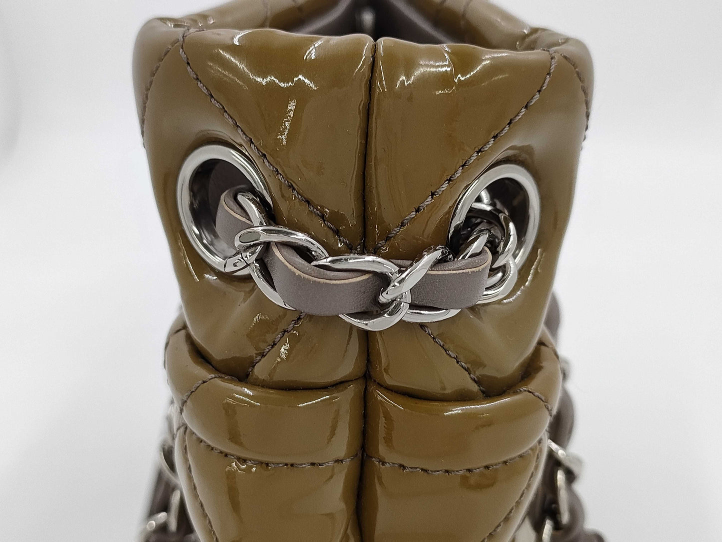 CHANEL Timeless Patent Chain Tote Shoulder Bag