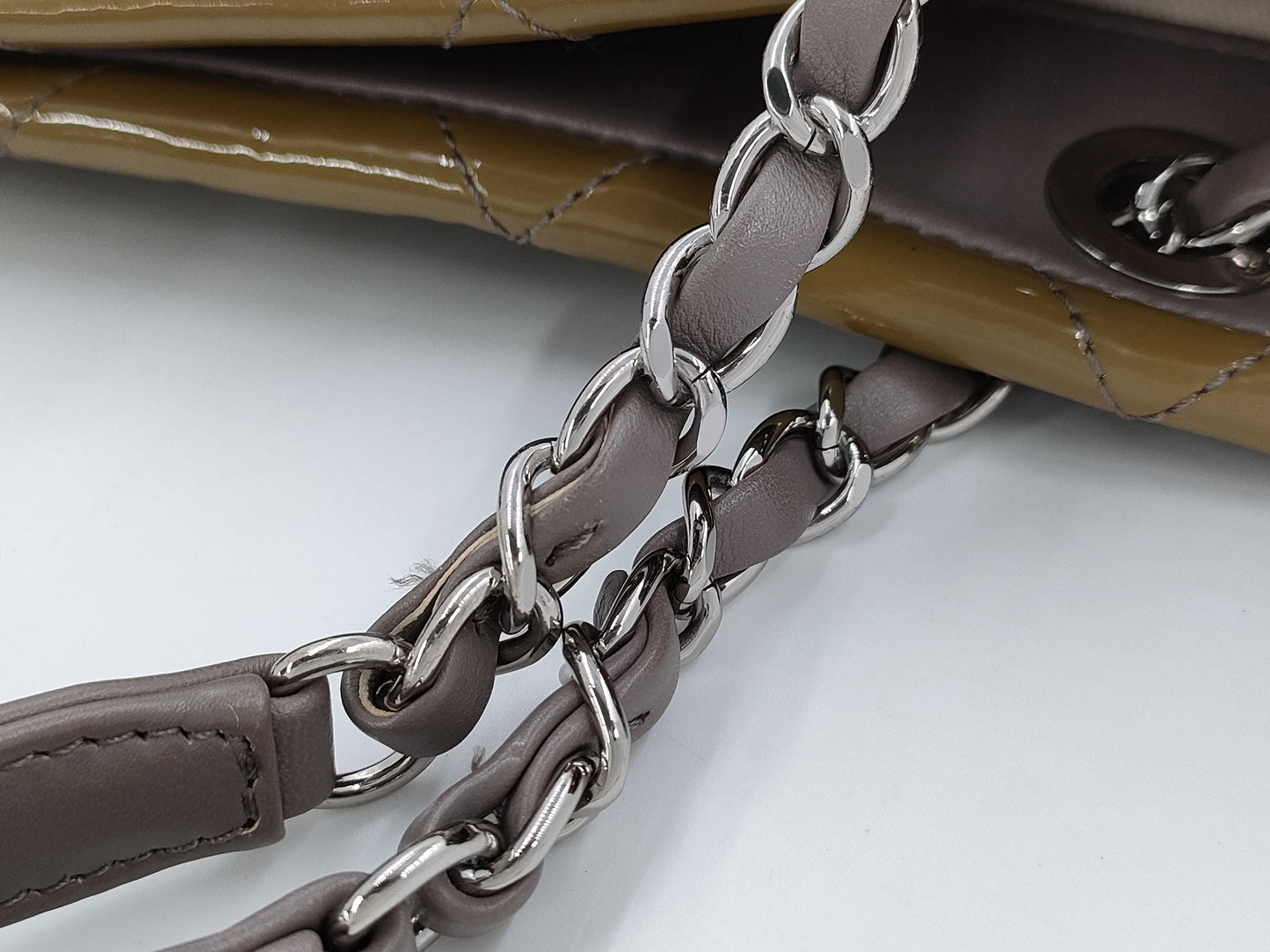 CHANEL Timeless Patent Chain Tote Shoulder Bag