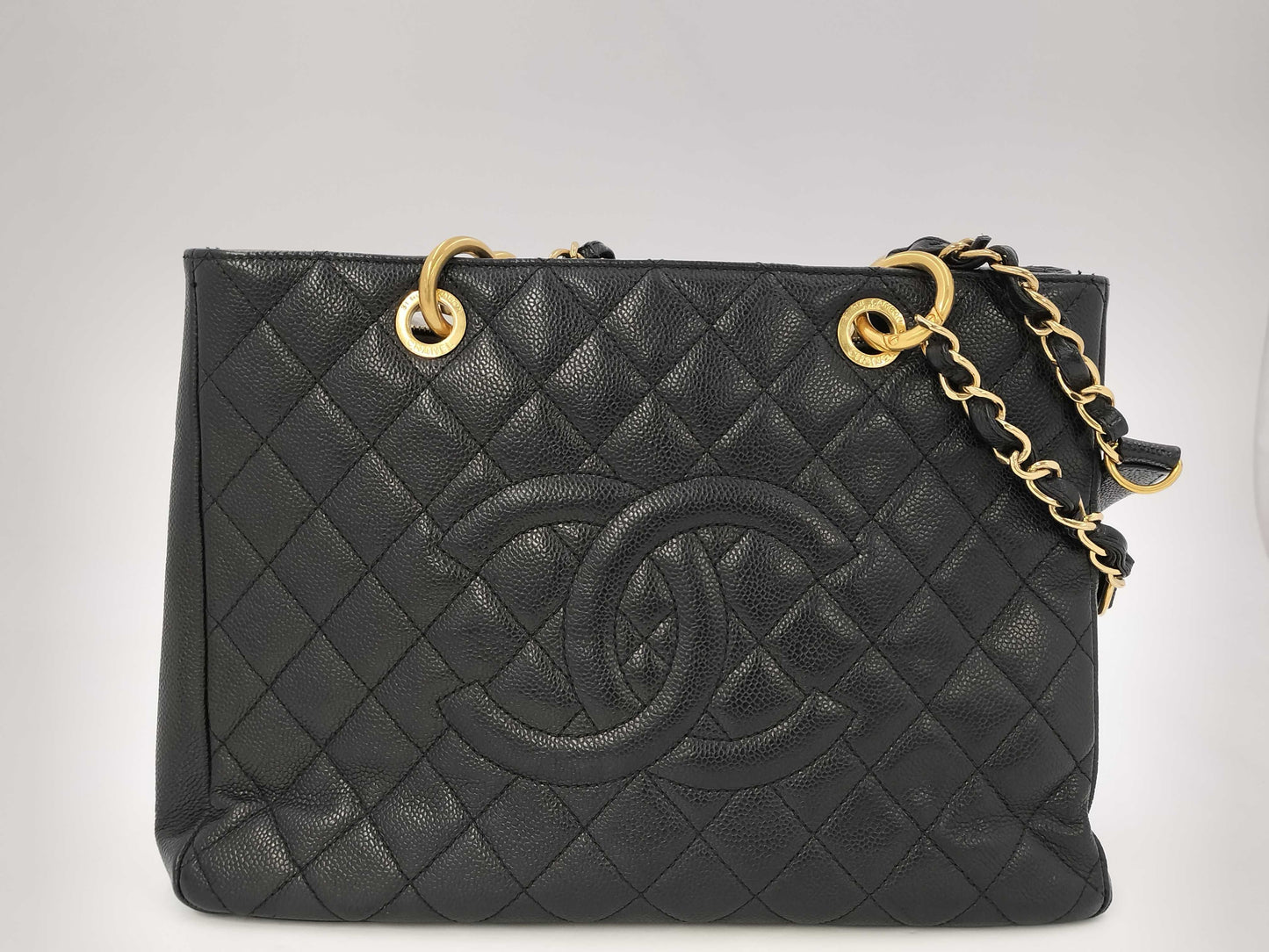 CHANEL Caviar Skin Coco Mark GST Shoulder Tote Bag