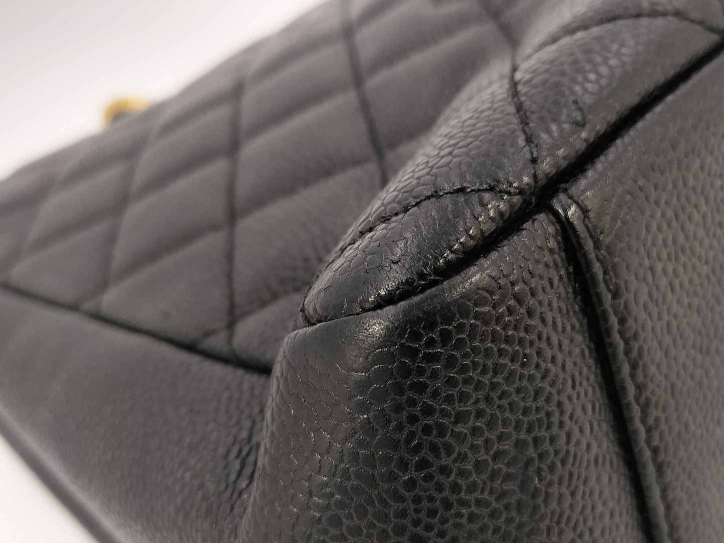 CHANEL Caviar Skin Coco Mark GST Shoulder Tote Bag