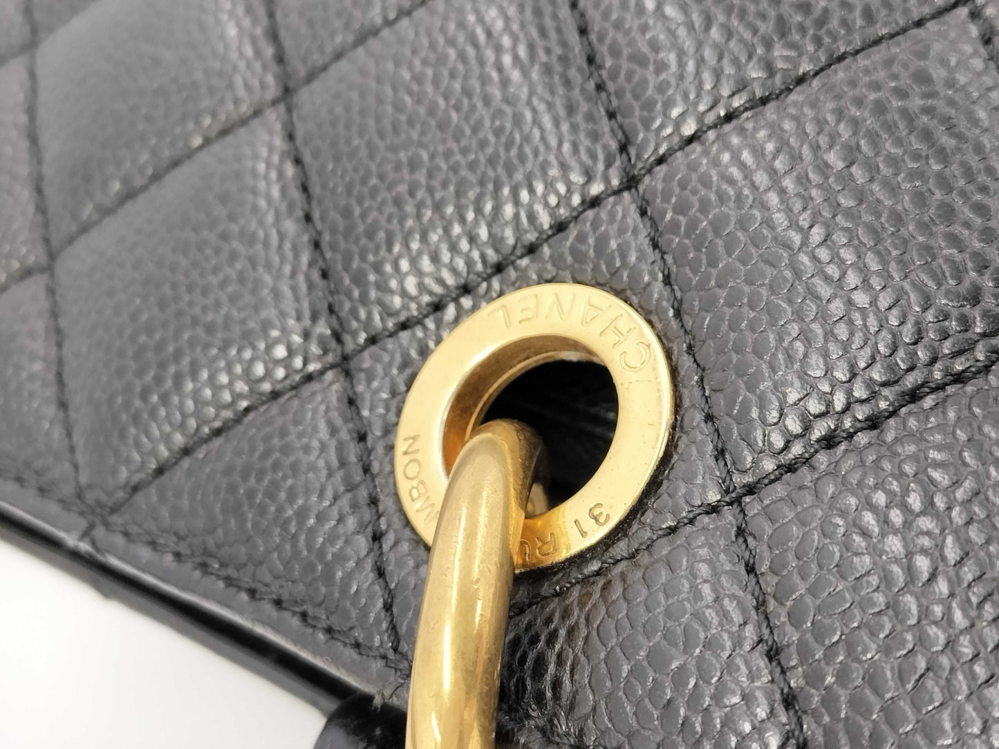 CHANEL Caviar Skin Coco Mark GST Shoulder Tote Bag