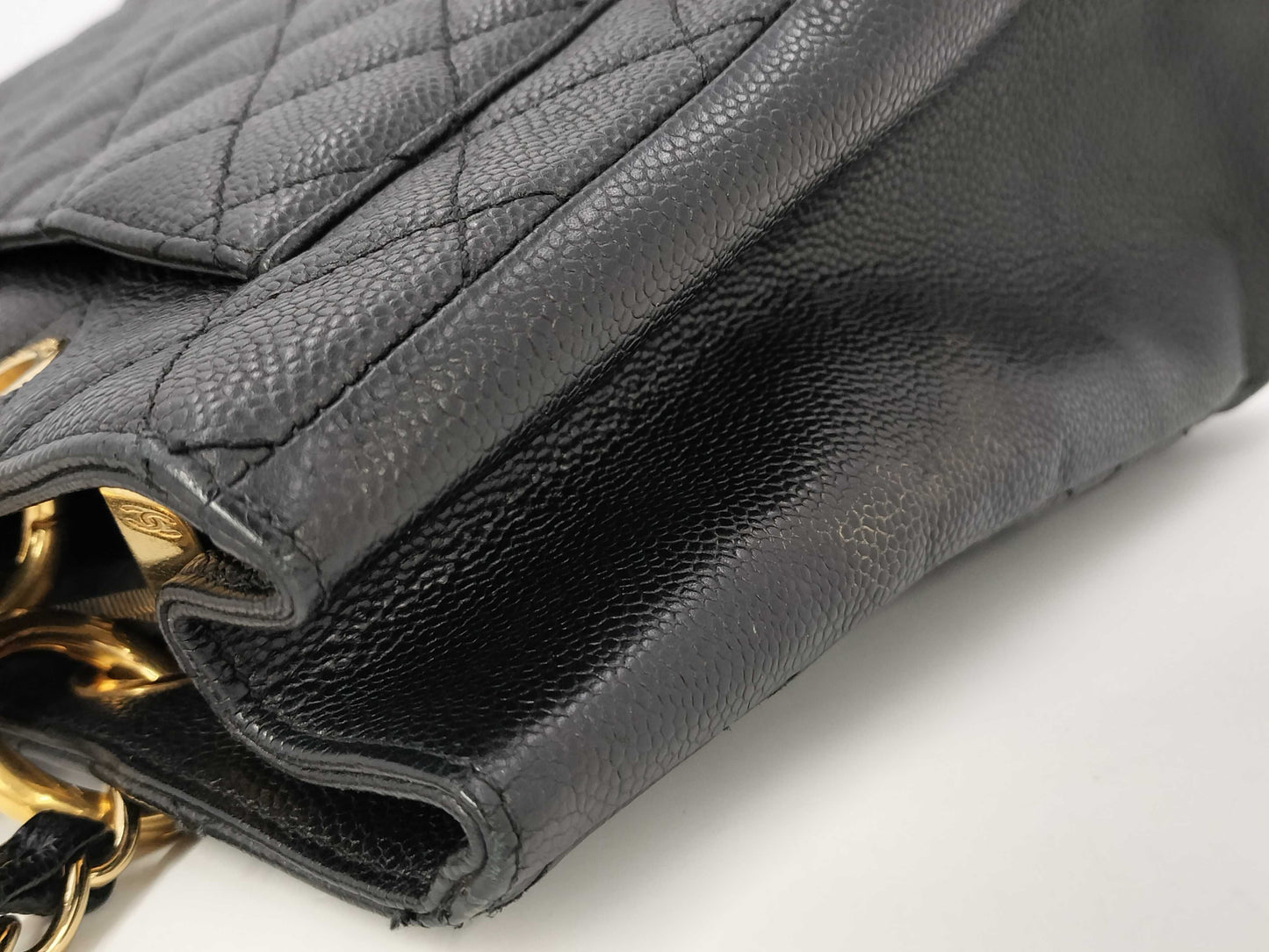 CHANEL Caviar Skin Coco Mark GST Shoulder Tote Bag
