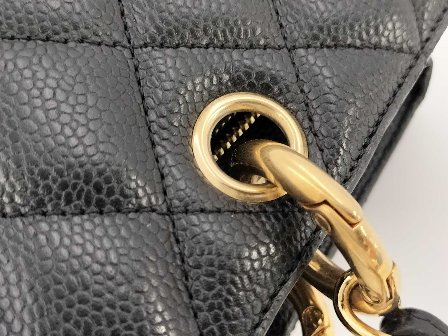 CHANEL Caviar Skin Coco Mark GST Shoulder Tote Bag