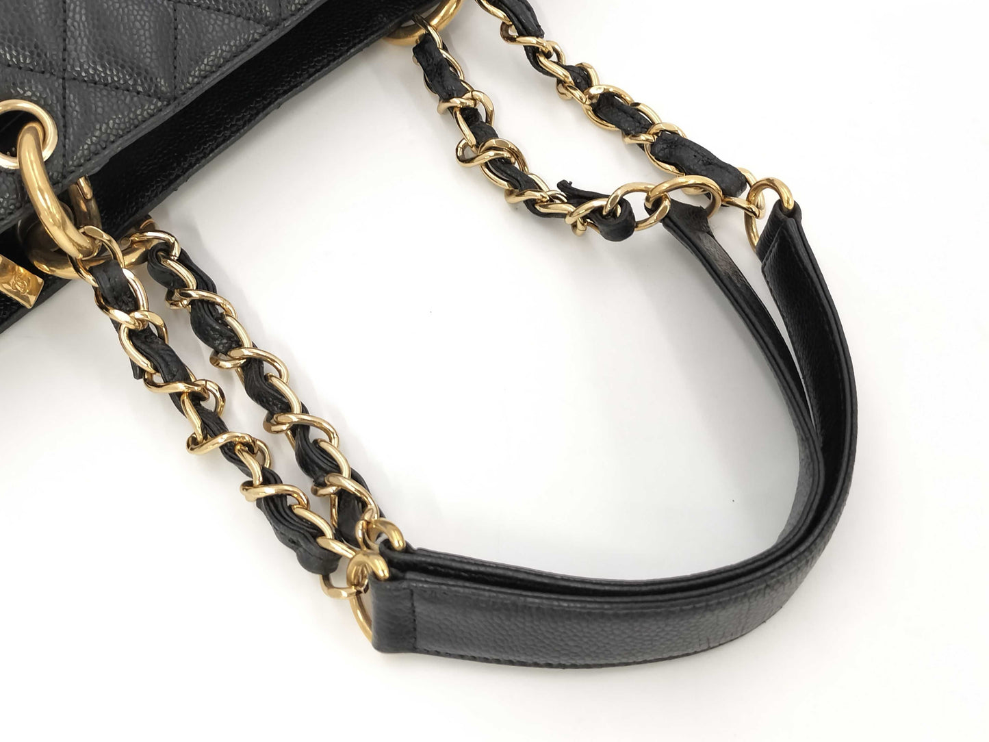 CHANEL Caviar Skin Coco Mark GST Shoulder Tote Bag