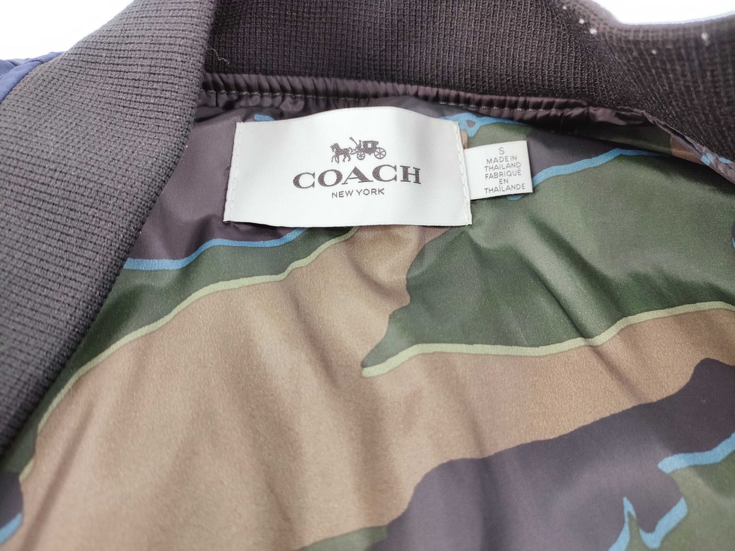 COACH COACH Camouflage MA-1 Blouson Navy Jacket