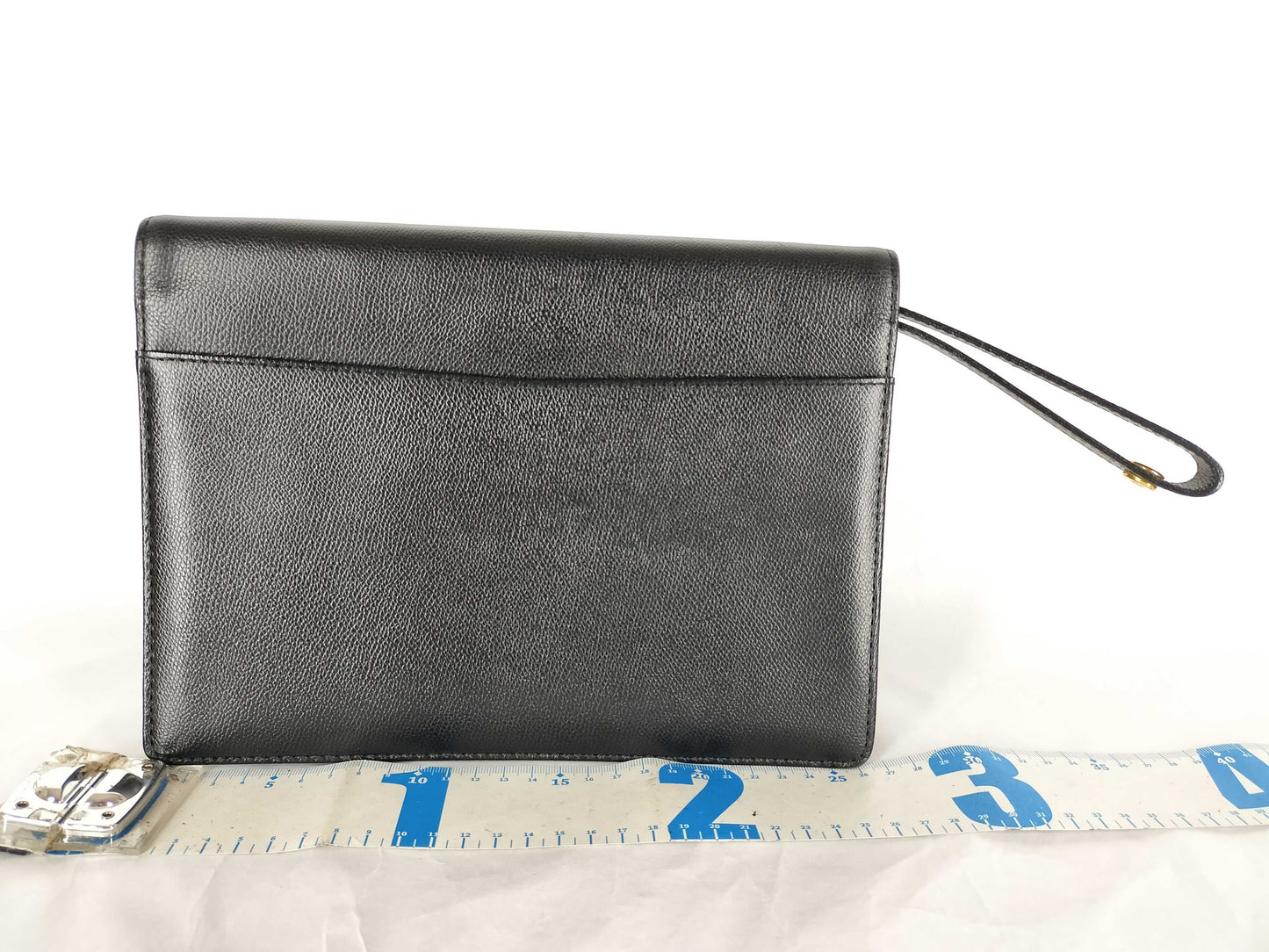 Yves Saint Laurent Leather Clutch Bag with YSL Logo