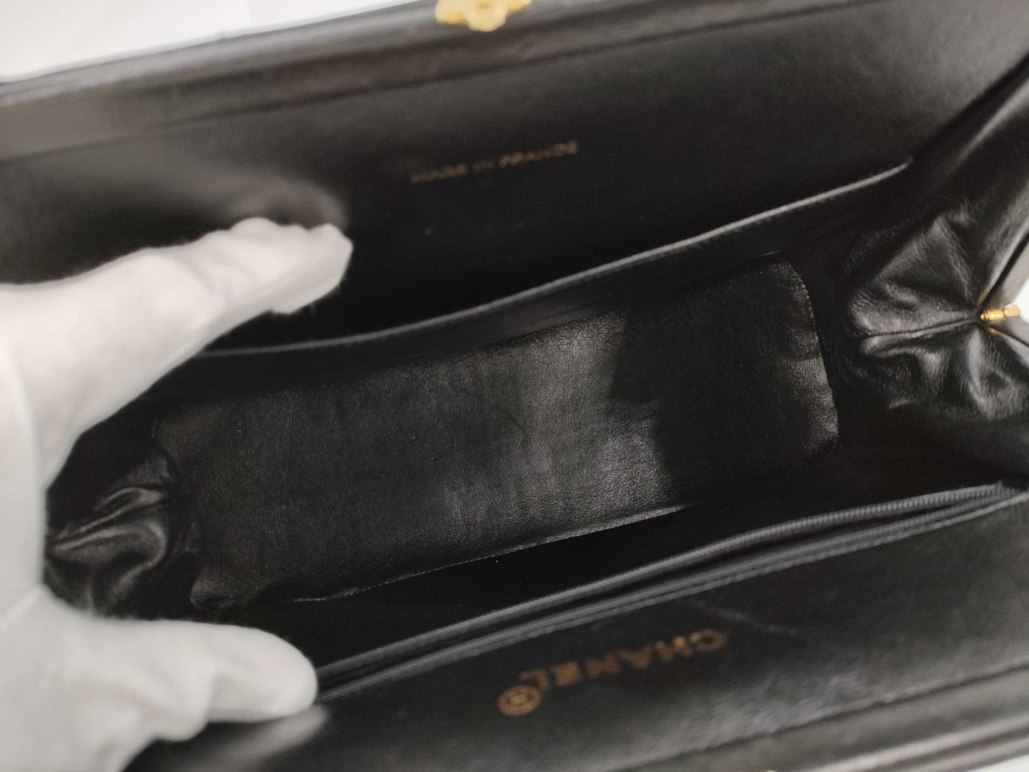 CHANEL Matelasse Chain Shoulder Bag in Black Lambskin with Box and Warranty 4409819
