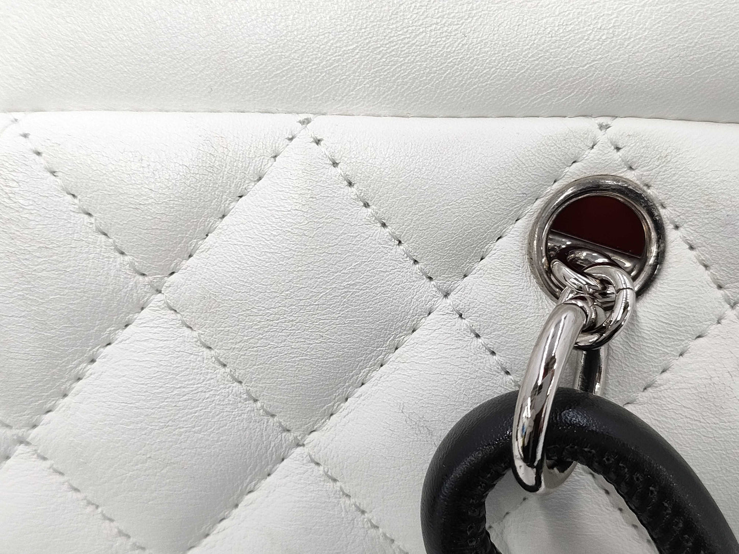 CHANEL Cambon Line White Bag Warranty 9848691 Handbag