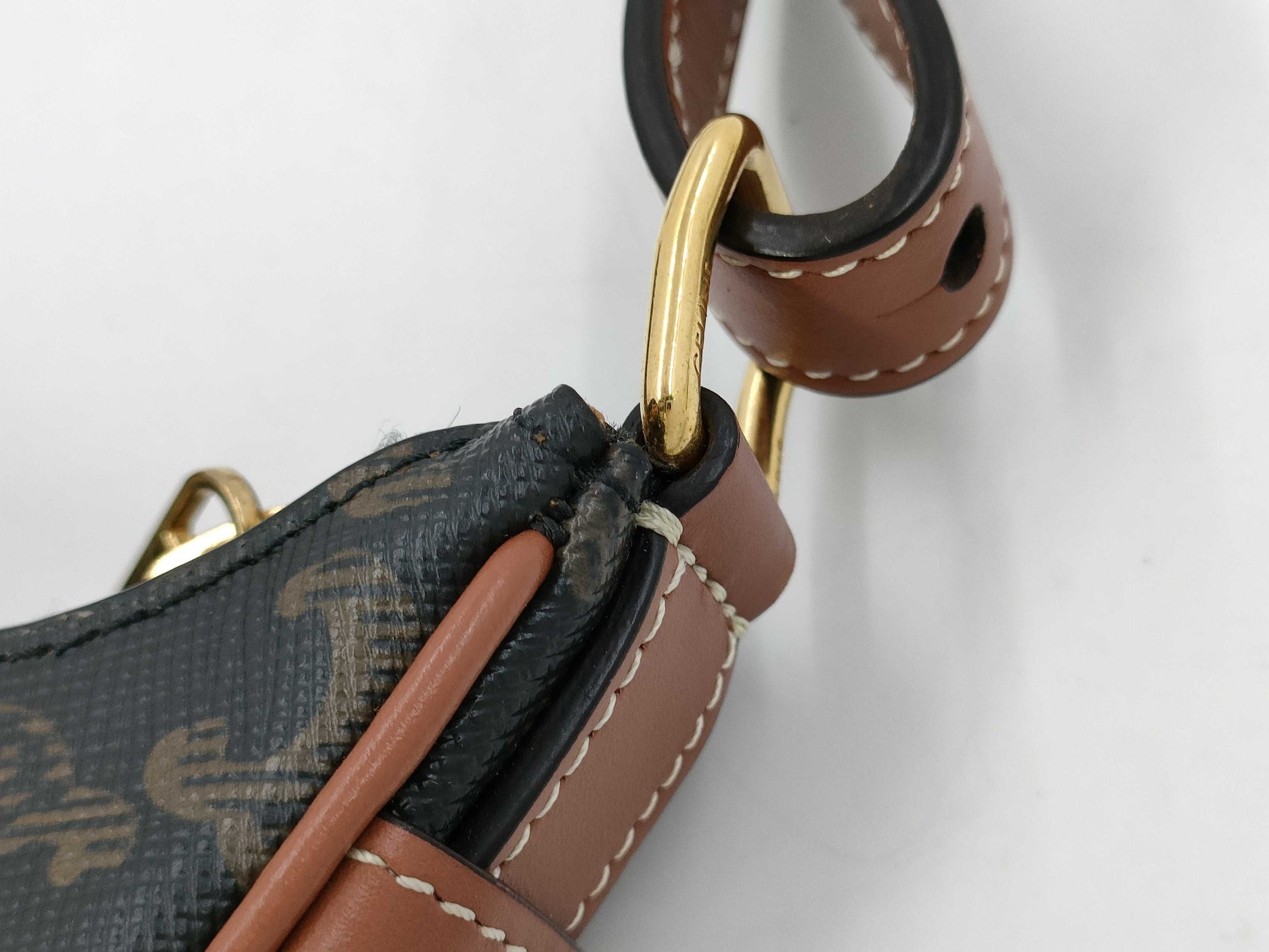 CELINE Ava Triomphe Macadam Brown Handbag