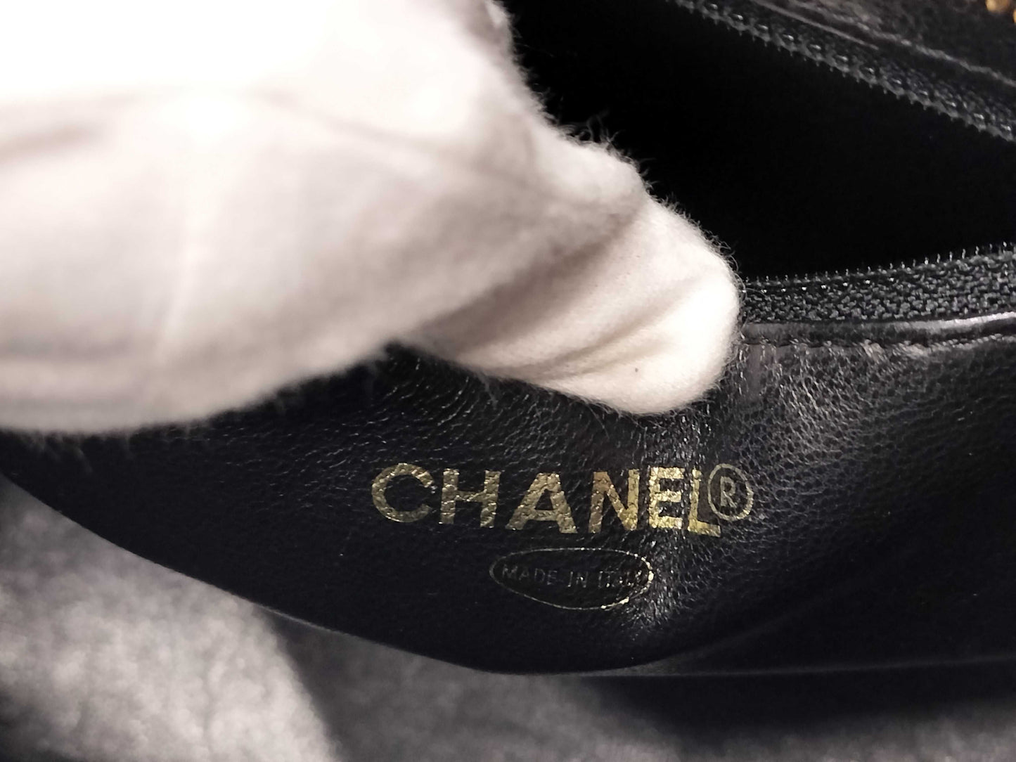 CHANEL Caviar Leather Reissue Tote Bag, Gold Hardware, Black, No. 6