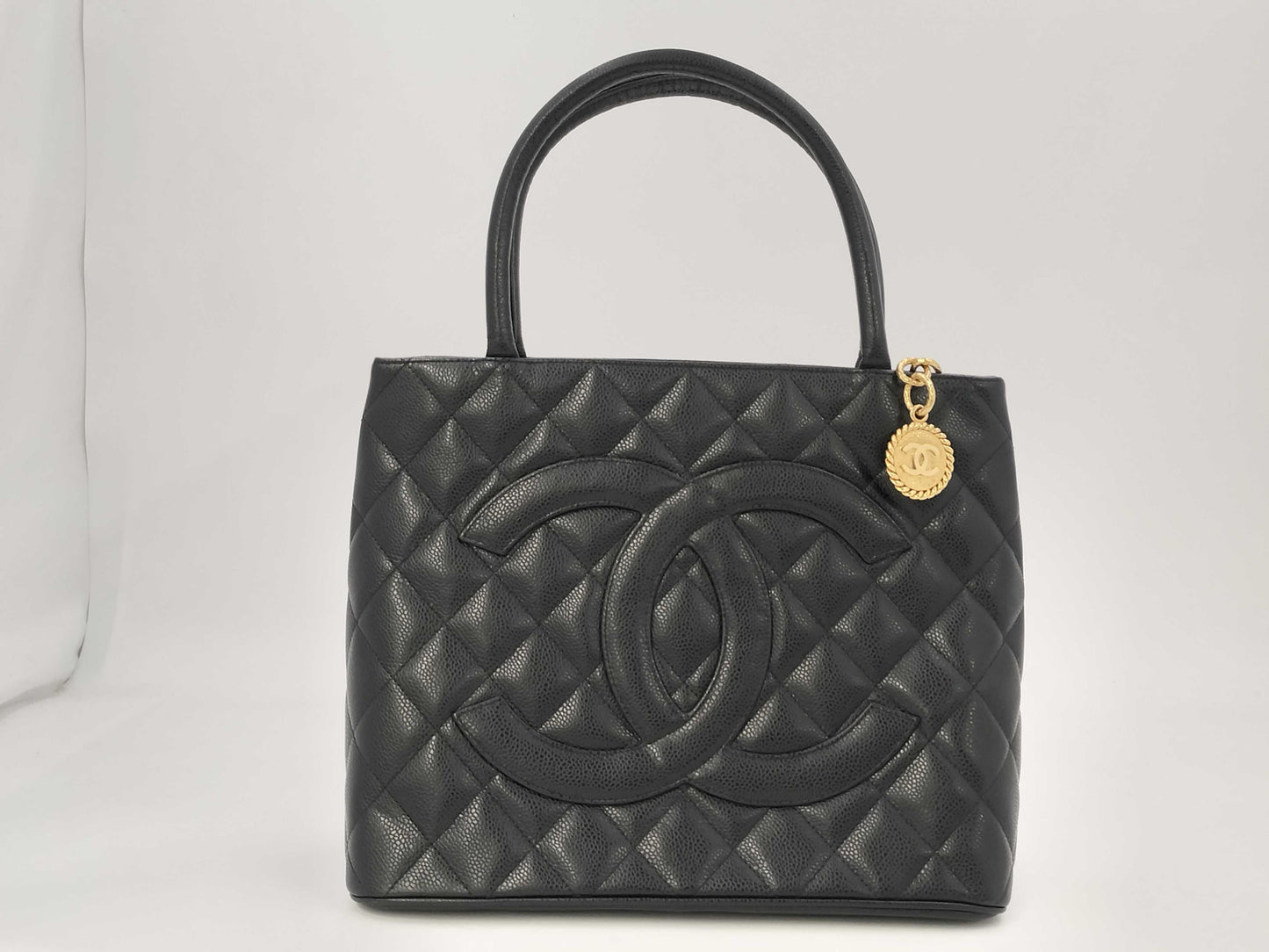 CHANEL Caviar Leather Reissue Tote Bag, Gold Hardware, Black, No. 10