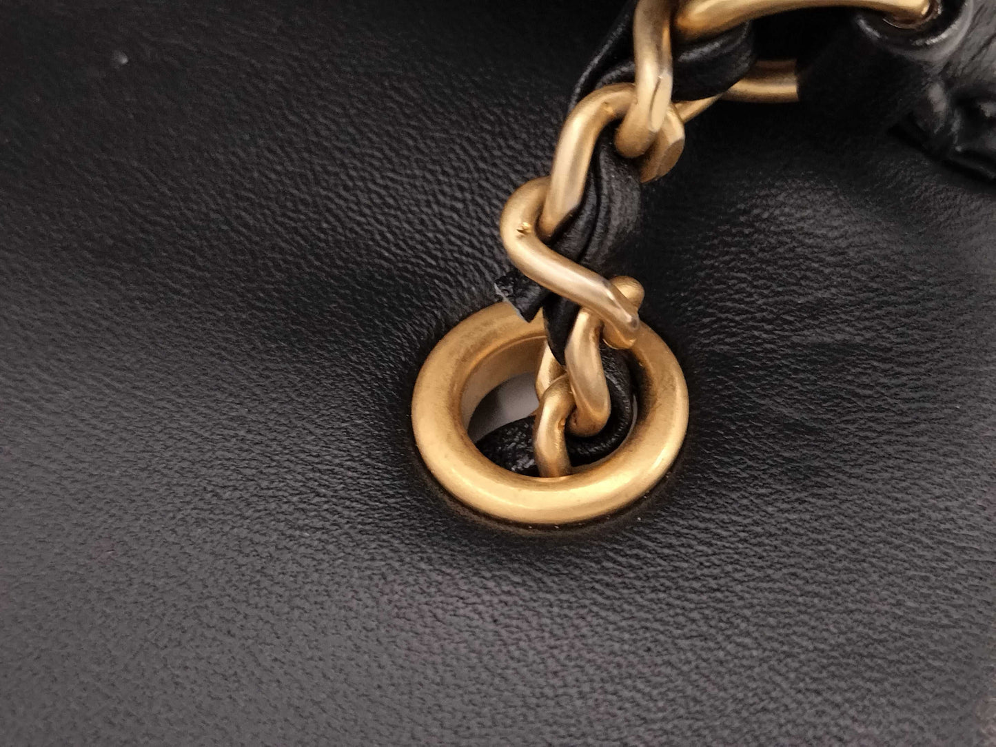 CHANEL Lambskin Heart Matelasse Chain Shoulder Bag with Serial Plate, Black