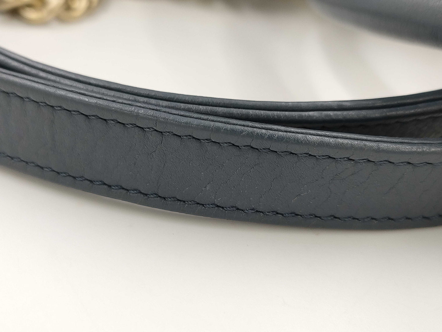 CHANEL Matelasse 2-way Chain Shoulder Bag in Navy Caviar Skin, Size 18