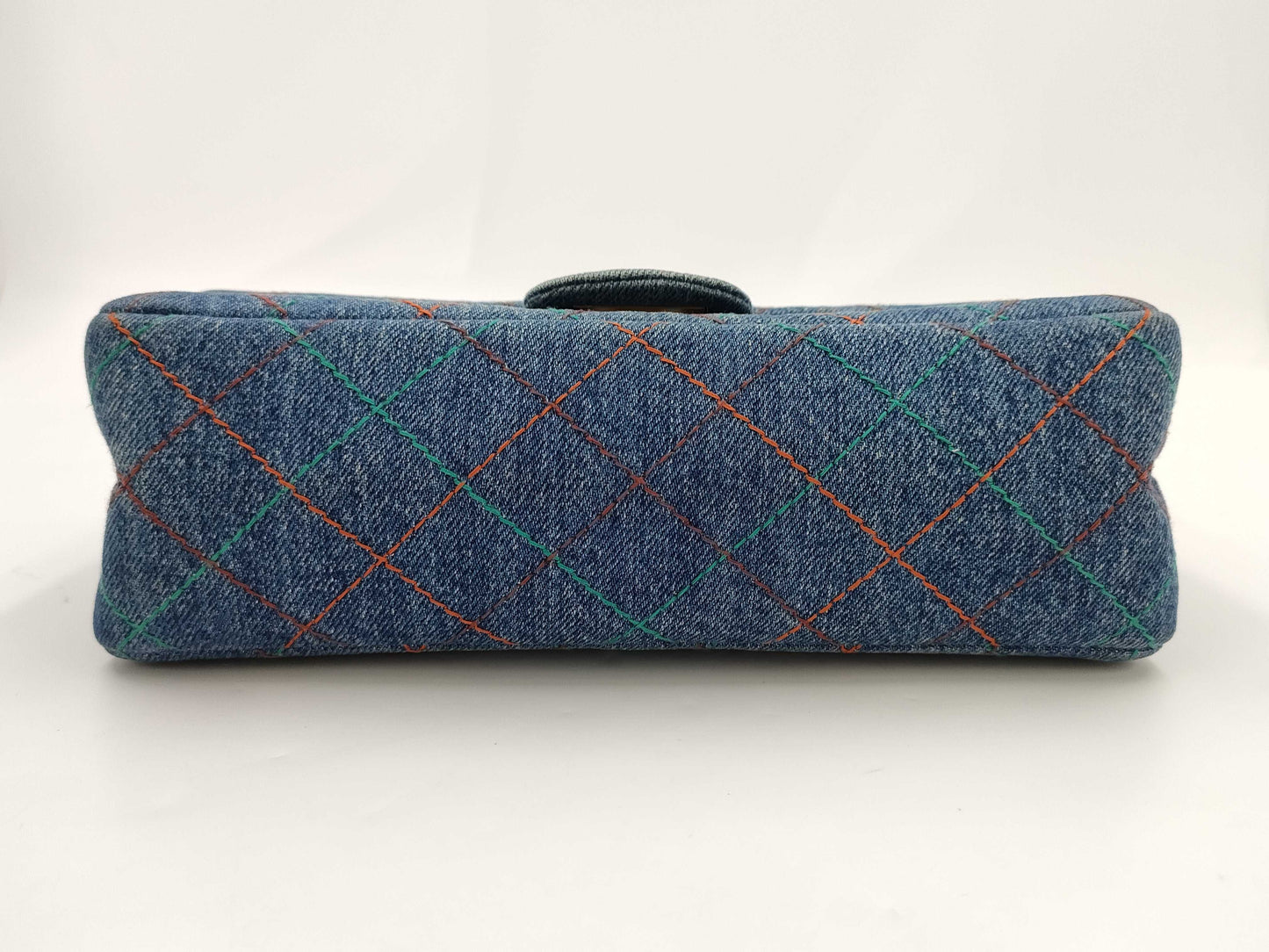 CHANEL 2.55 Double Flap Chain Shoulder Bag, Denim Blue, 24 Series