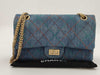 CHANEL 2.55 Double Flap Chain Shoulder Bag, Denim Blue, 24 Series