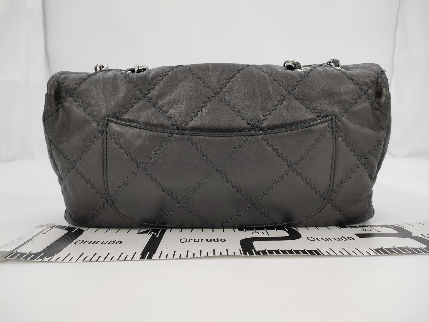 CHANEL CHANEL Chain Shoulder Bag, Gray, Silver Hardware, G Card, Seal, Quilted Shoulder Bag