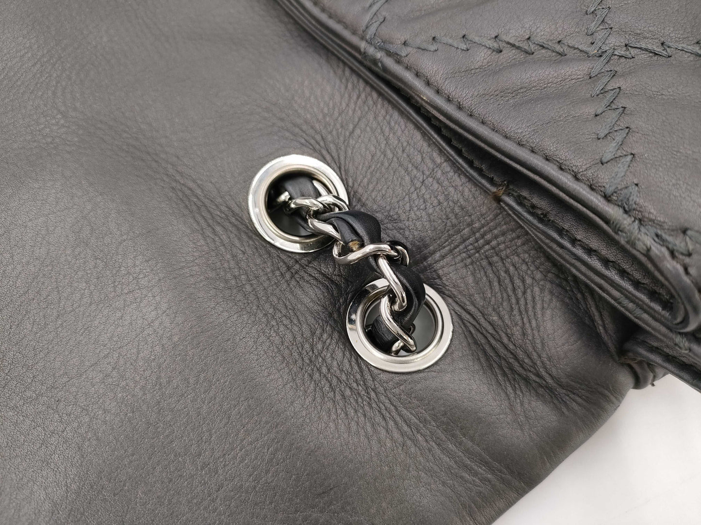 CHANEL CHANEL Chain Shoulder Bag, Gray, Silver Hardware, G Card, Seal, Quilted Shoulder Bag