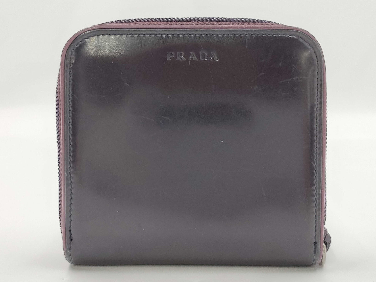 PRADA Prada Leather Compact Wallet Purple 1M0605 Wallet