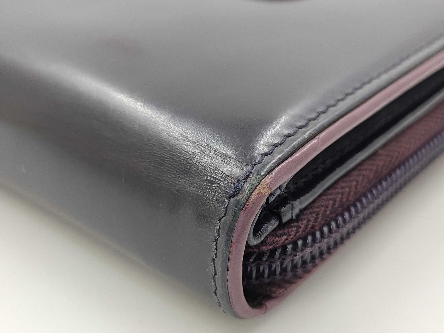 PRADA Prada Leather Compact Wallet Purple 1M0605 Wallet