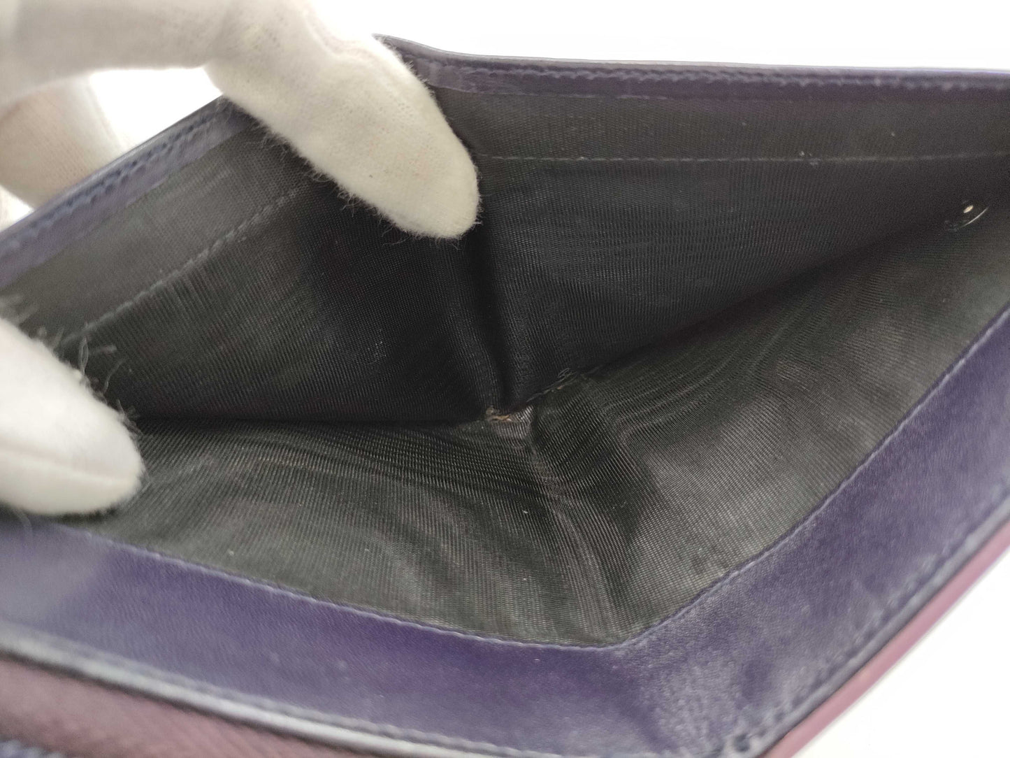 PRADA Prada Leather Compact Wallet Purple 1M0605 Wallet