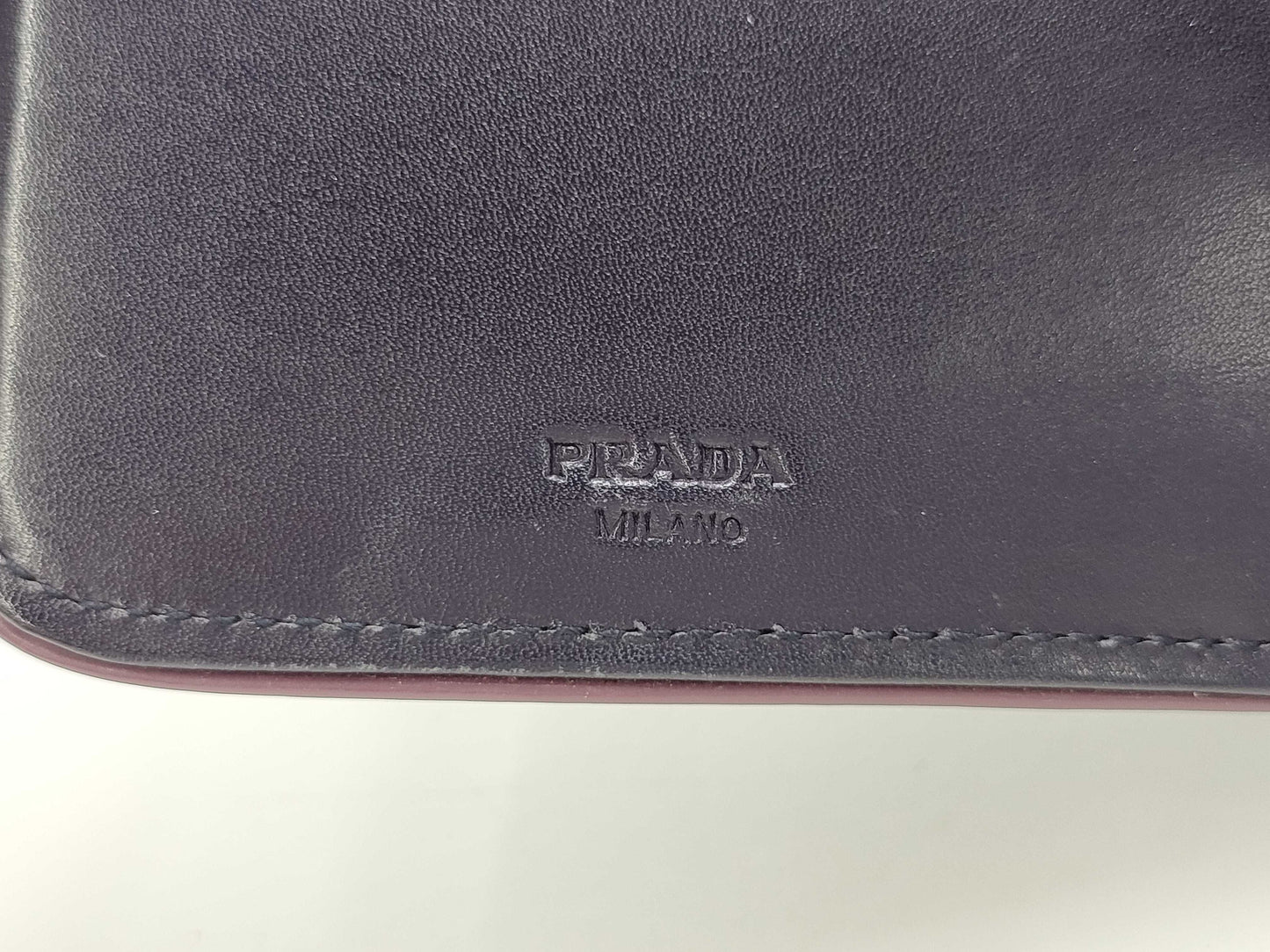 PRADA Prada Leather Compact Wallet Purple 1M0605 Wallet