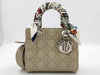 Dior Lady Dior Medium Handbag, Light Gray, with Silver Hardware and Scarf Mitzah, M0565PWRT15-MA-0242