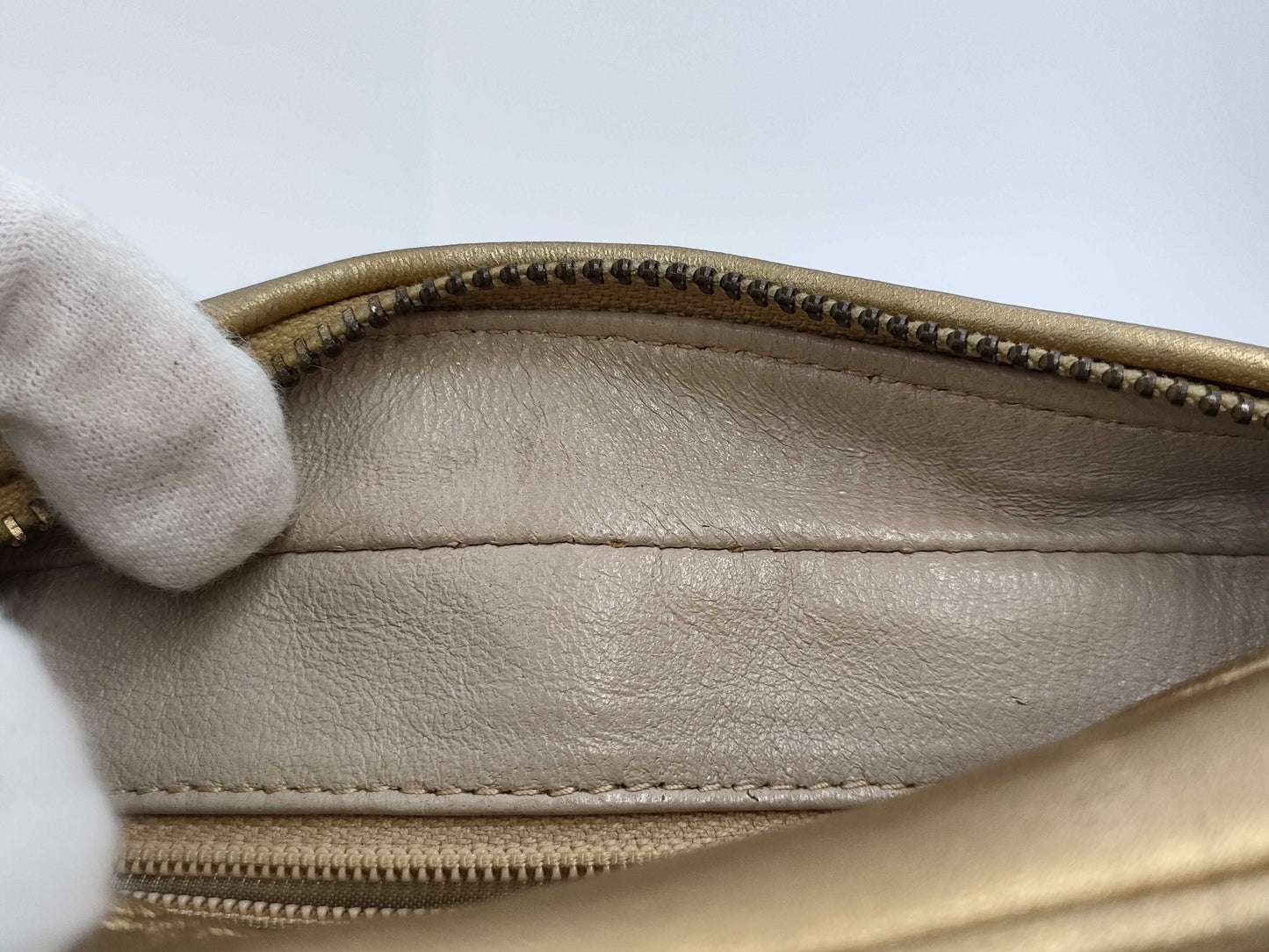 CHANEL Lamb V-Stitch Fringed Shoulder Bag with Seal