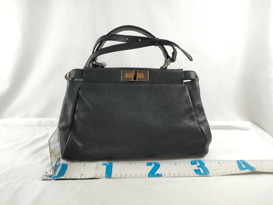 FENDI Peekaboo Leather 2-Way Shoulder Bag