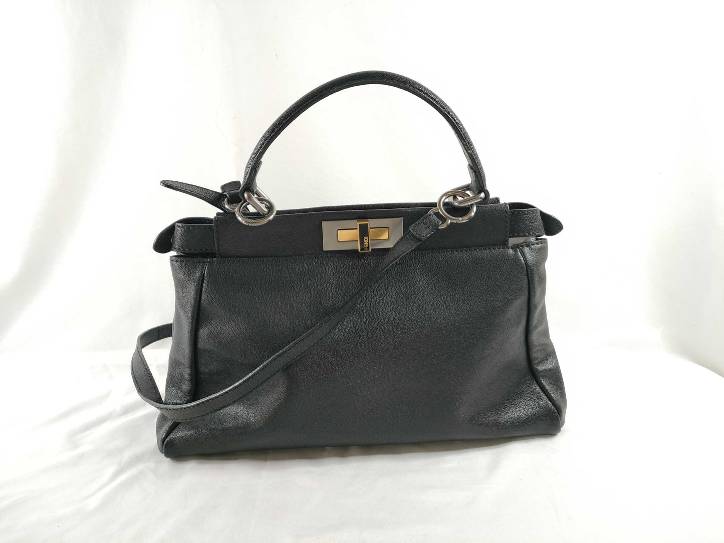 FENDI Peekaboo Leather 2-Way Shoulder Bag