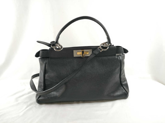 FENDI Peekaboo Leather 2-Way Shoulder Bag